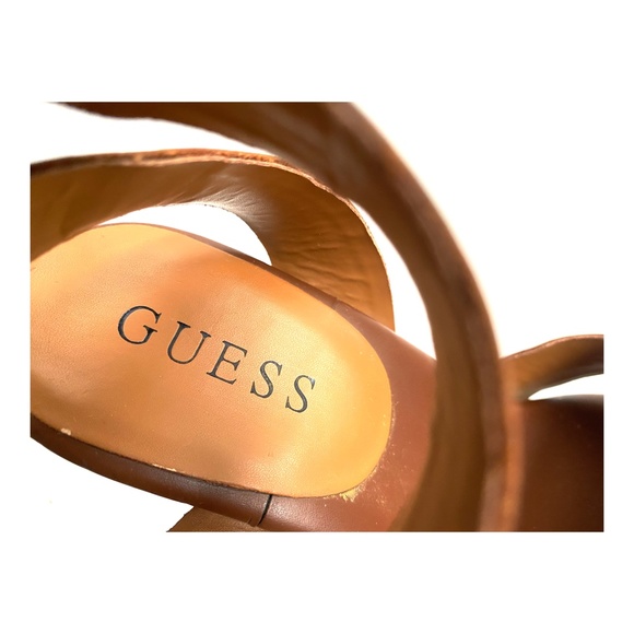 Guess Brown Leather Heeled Sandals - Picture 6 of 8